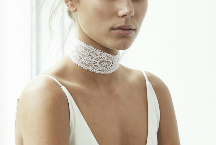 White lace choker 