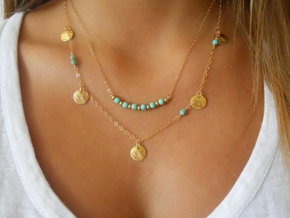 Delicate Coined Necklace, Layered Necklace