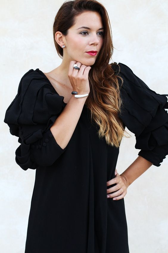 Black dress, glam bangle bracelet