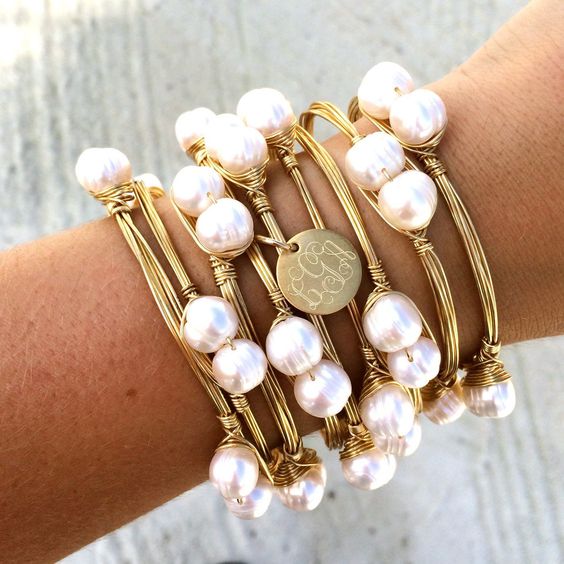 Pearl bangle clearance bracelet