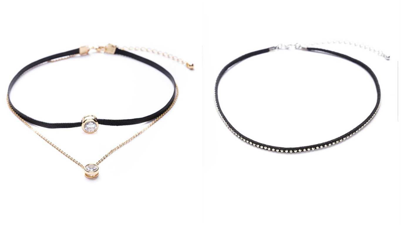 Rhinestone black chokers