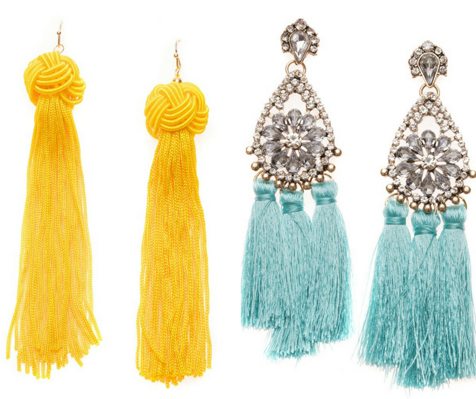 Chunky earrings, tassel earrings