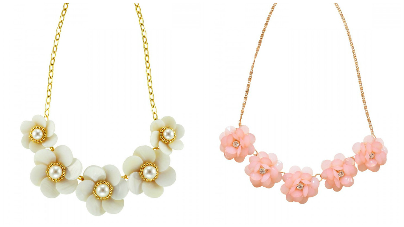 Floral necklaces, statement necklaces