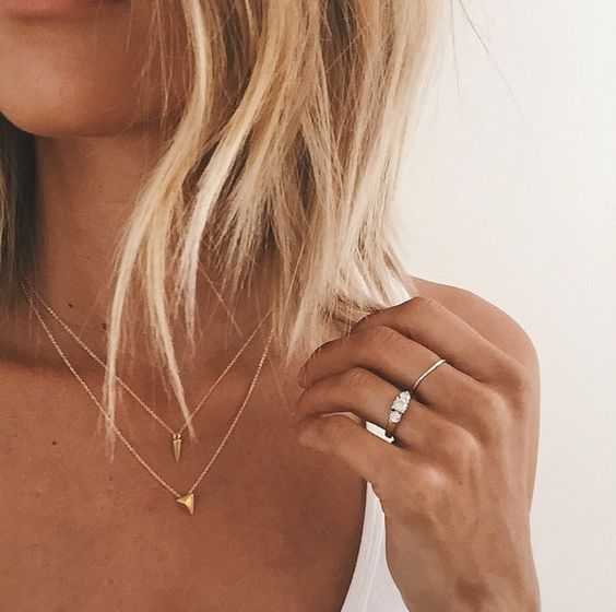 Delicate rings, cute rings, layered necklaces