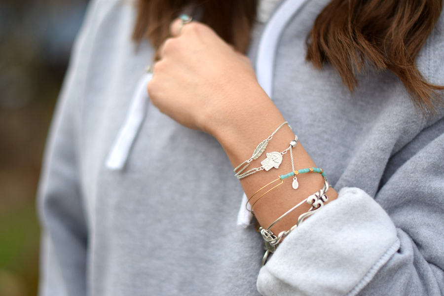 Dainty jewelry, stacked bracelets