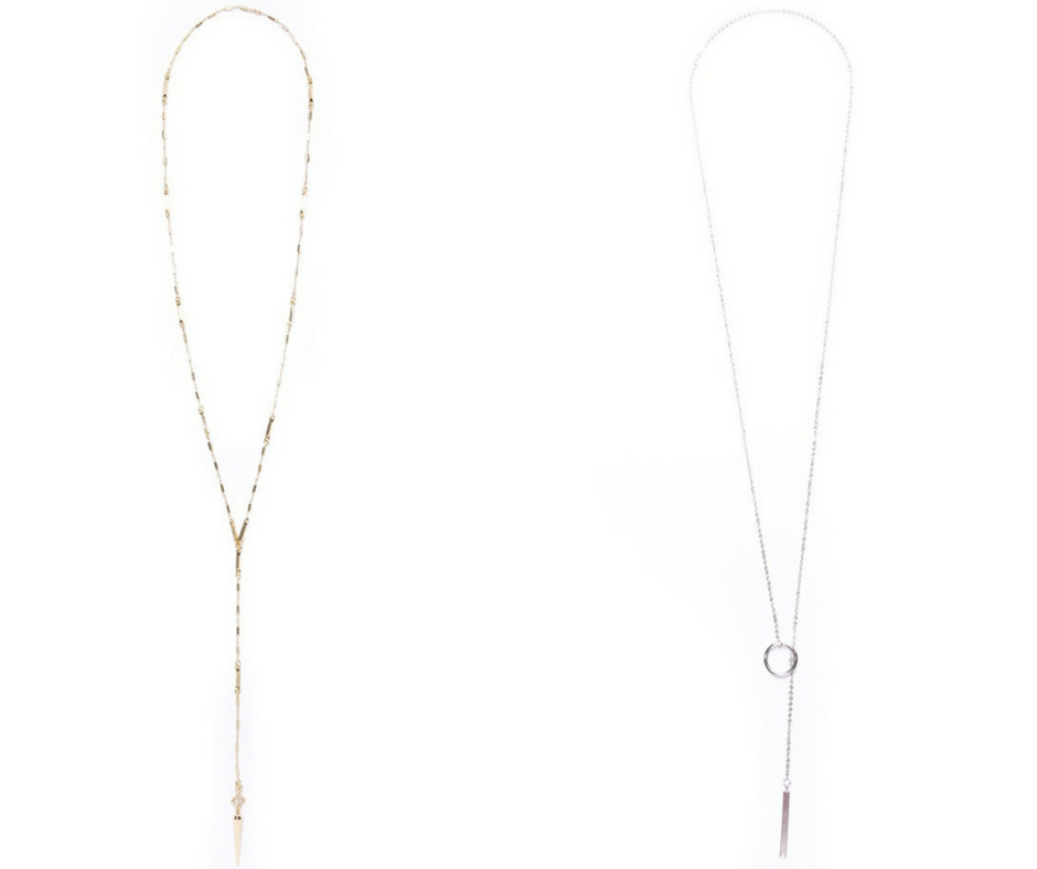 Lariat necklaces, dainty necklaces