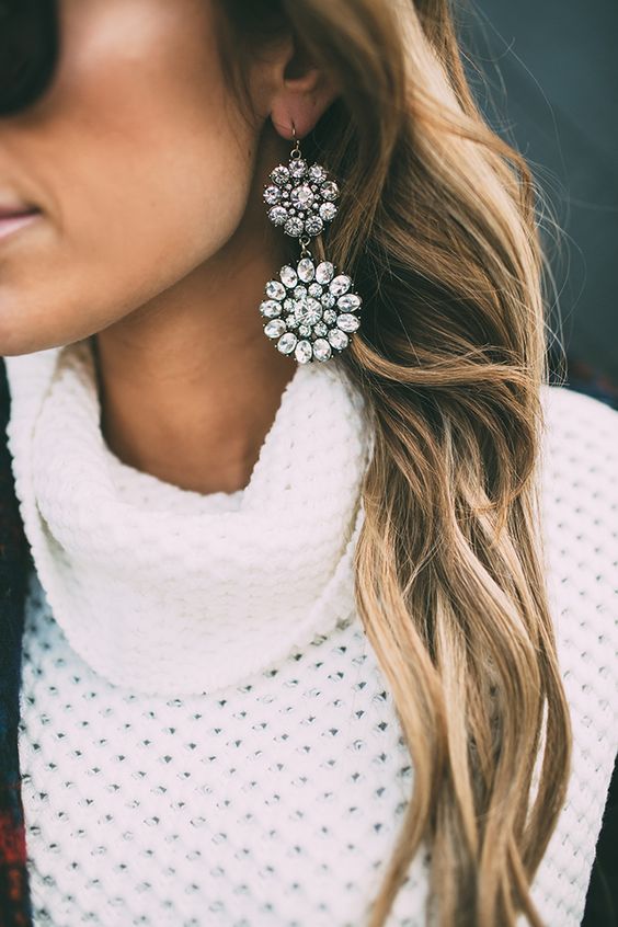 Statement earrings, bold crystal earrings