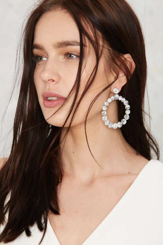 Marble hoop earrings