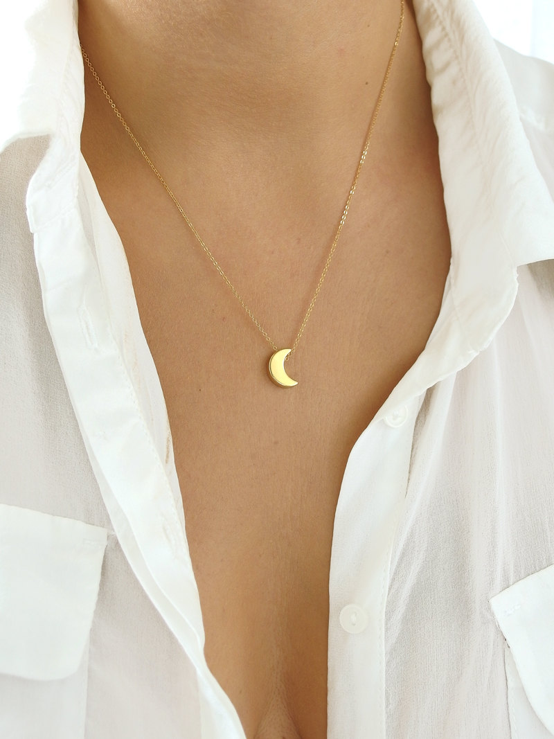 Fashion accessory, half moon necklace, delicate necklace