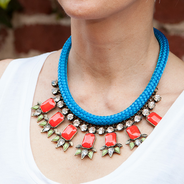 Colorful fashion accessory, statement necklace