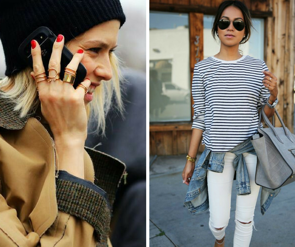 Casual wear with stacked rings