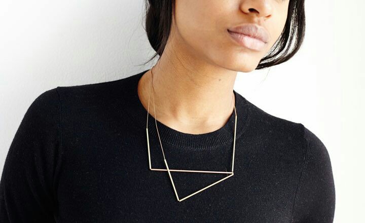 Geometric jewelry, modern minimalist necklaces