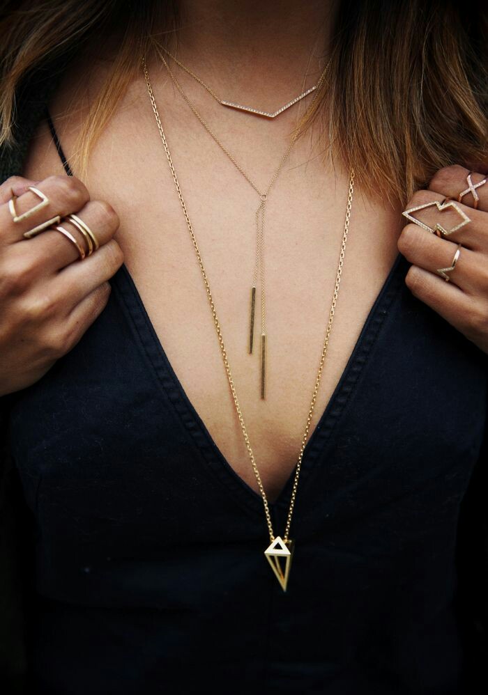 Geometric jewelry, stylish look