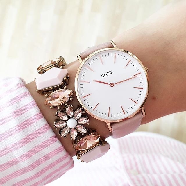 Pink Statement Bracelet, Cluse watch