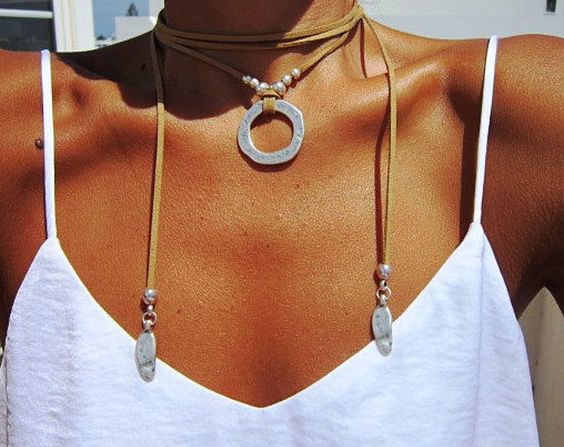 Boho lariat necklace