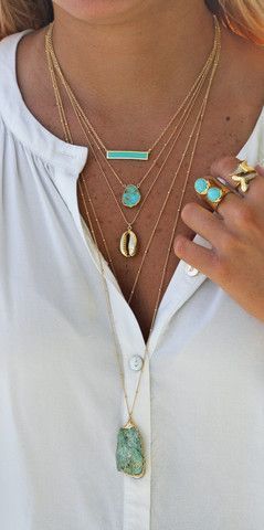 Long layered necklaces