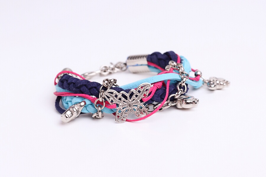 Braided charm bracelet