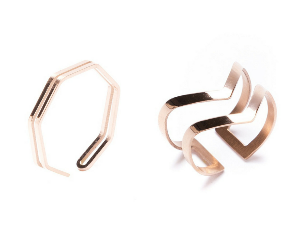 Minimalist rings, rose gold rings