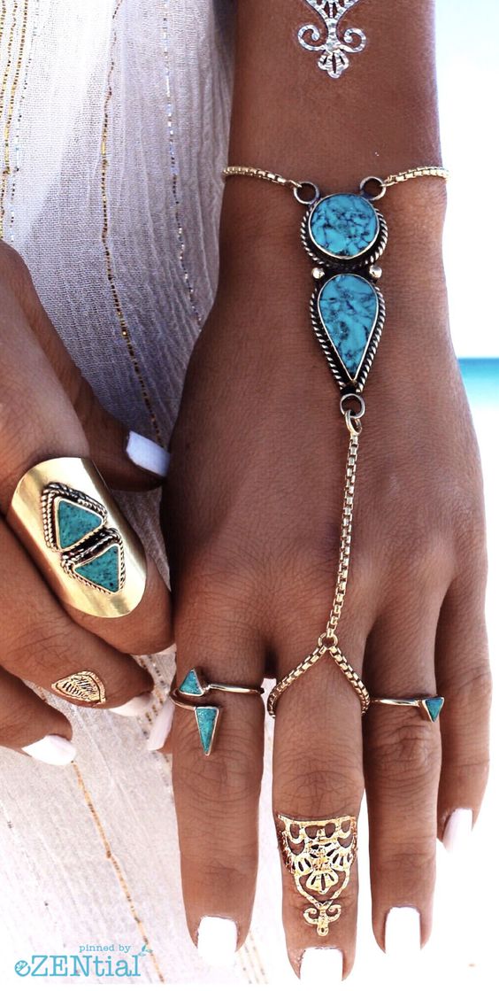 Beach inspired rings, turquoise rings