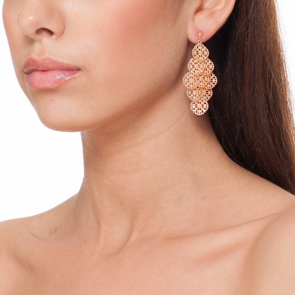 Rose gold chandelier earrings