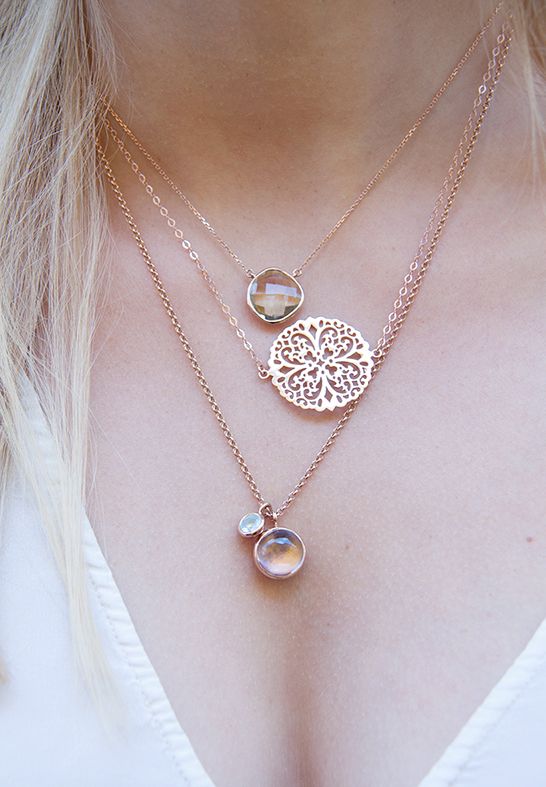 New look rose hot sale gold necklace