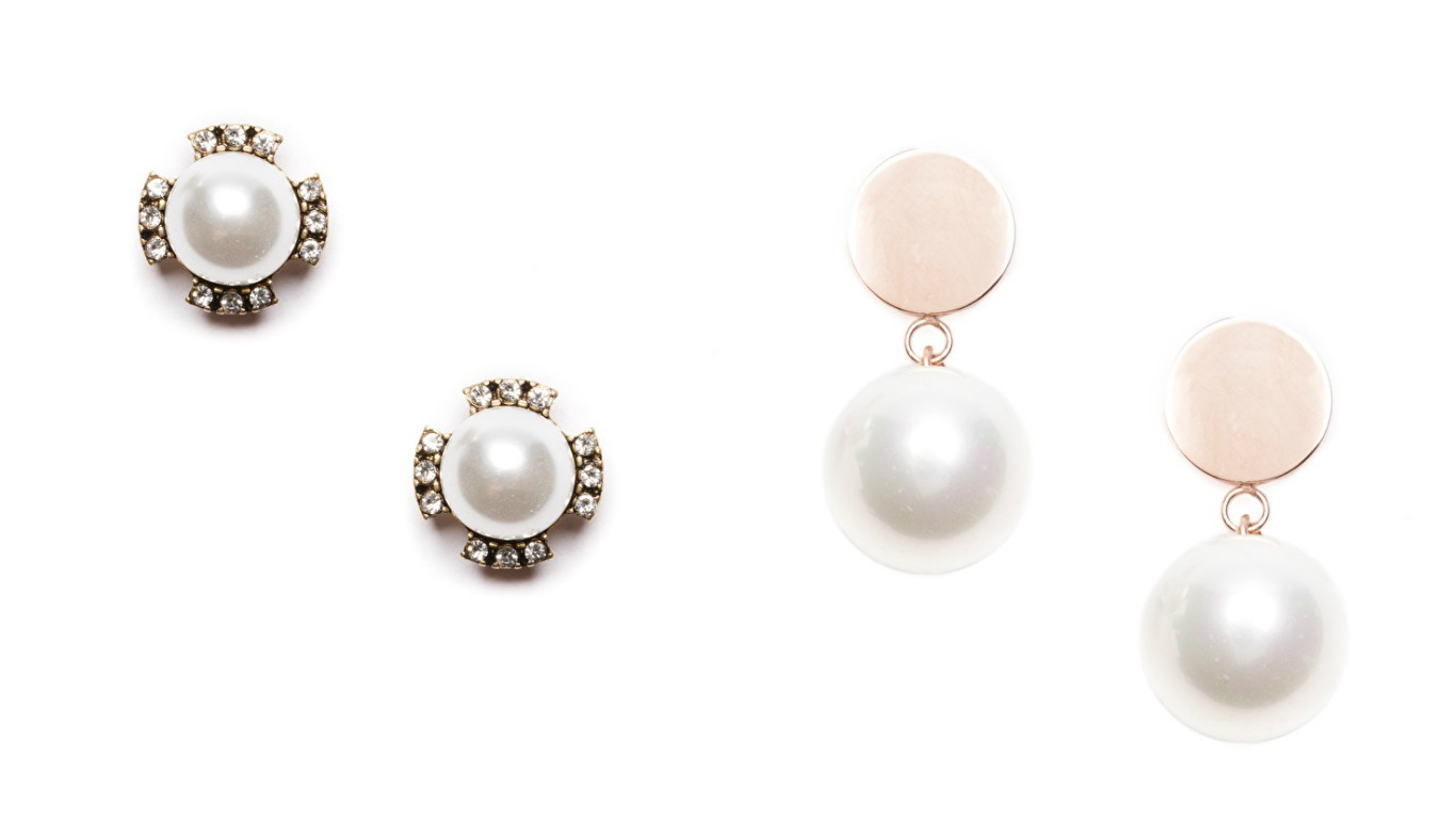 Pearl stud earrings