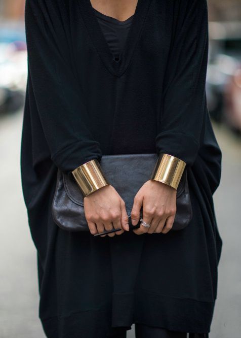 Tubecuff bracelets with all black outfit