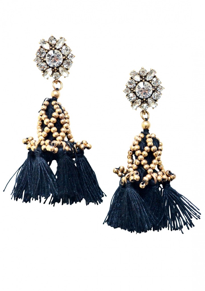 Black tassel earrings