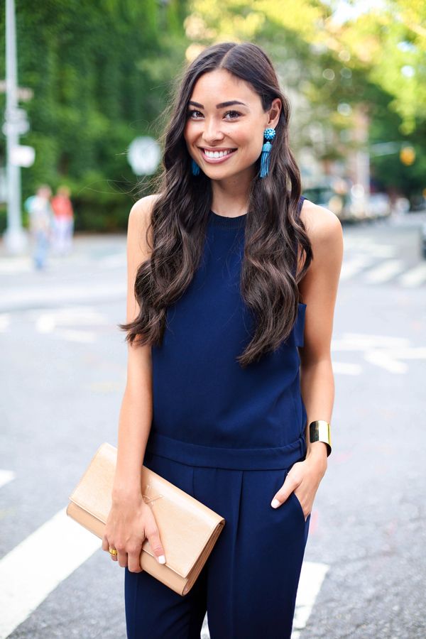 Tassel earrings, black dress, street style