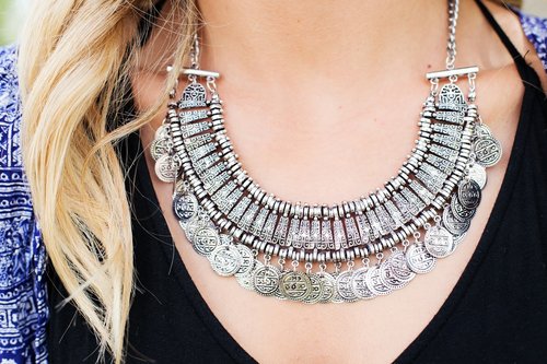 Bohemian inspired necklace, statement necklace 